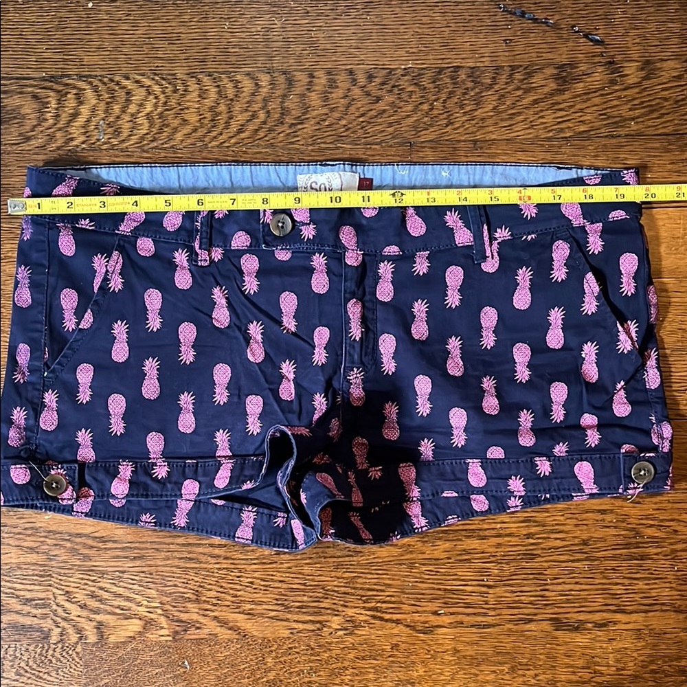 SO High Waist Blue and Pink Flamingo Shorts